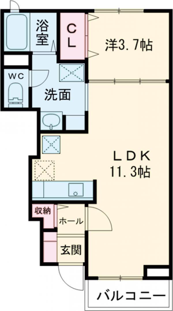 RESTBELLⅡ(1LDK/1階)の間取り写真