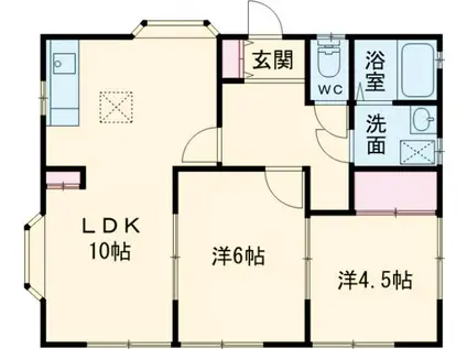 プルミエール町田旭町(2LDK/1階)の間取り写真