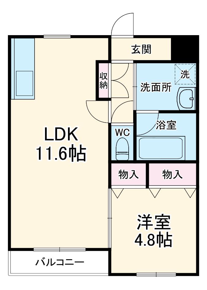 クラフトハウスⅠ(1LDK/2階)の間取り写真