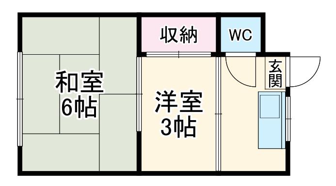石井荘(2K/1階)の間取り写真