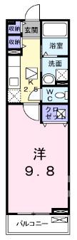 エターナルⅤ(1K/1階)の間取り写真