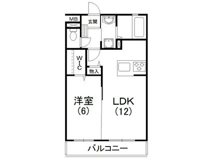 ラヴィベール中島(1LDK/1階)の間取り写真
