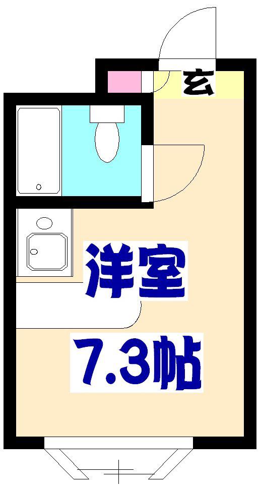 ベルピア船橋第3(ワンルーム/1階)の間取り写真
