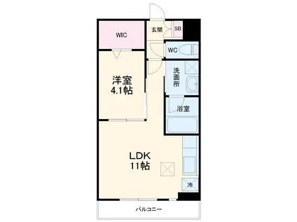 WIND(1LDK/2階)の間取り写真