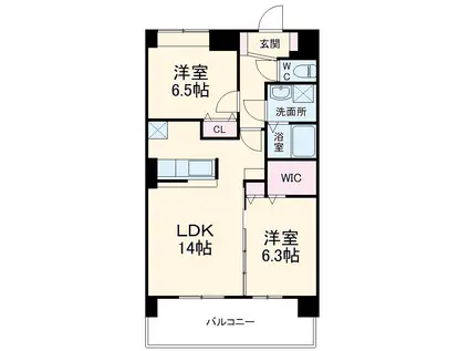 プラジュ千種(2LDK/6階)の間取り写真