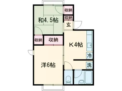 マルイシコーポ(2K/2階)の間取り写真