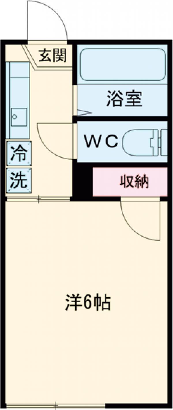 玉学ハイツ(1K/1階)の間取り写真