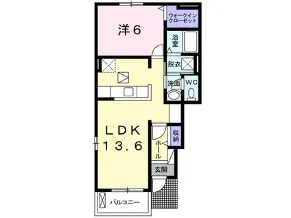 キャスケット(1LDK/1階)の間取り写真