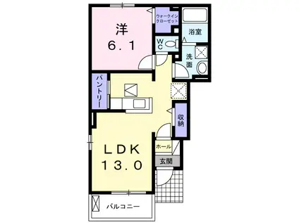 ベル オーブⅤ(1LDK/1階)の間取り写真