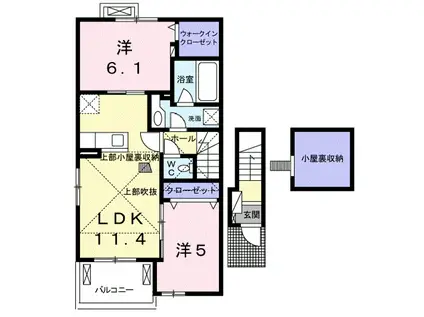 カーサ・ビオーラⅢ(2LDK/2階)の間取り写真