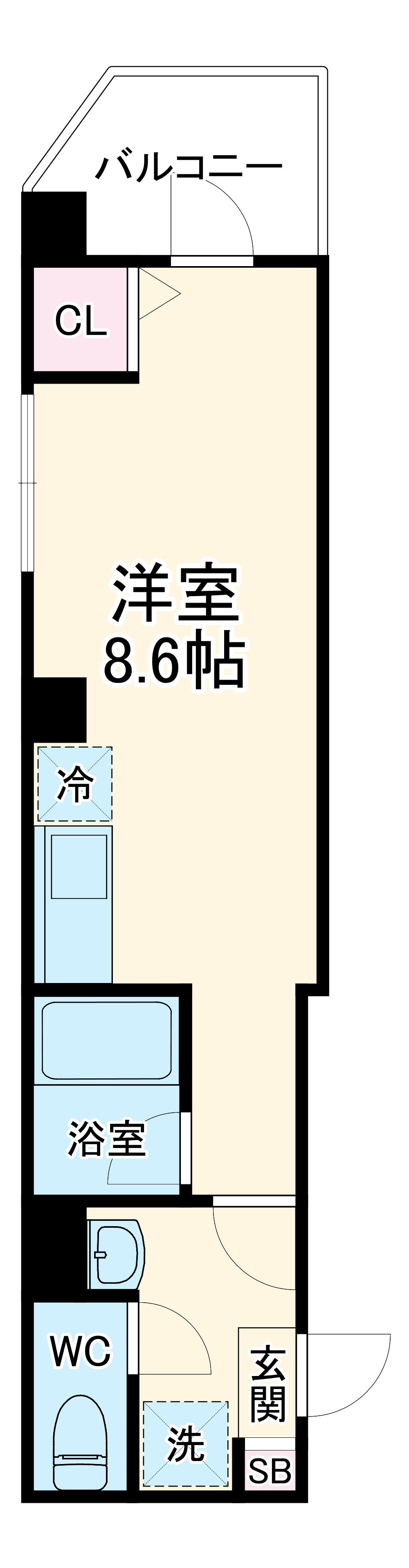 NY スクエア 船橋(ワンルーム/2階)の間取り写真