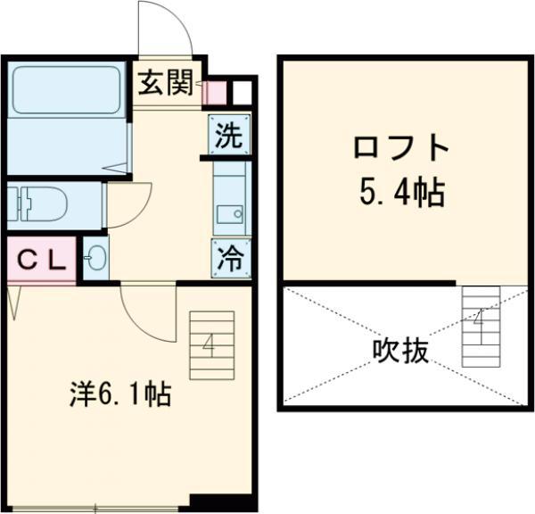 グランクオール綾瀬南(1K/3階)の間取り写真