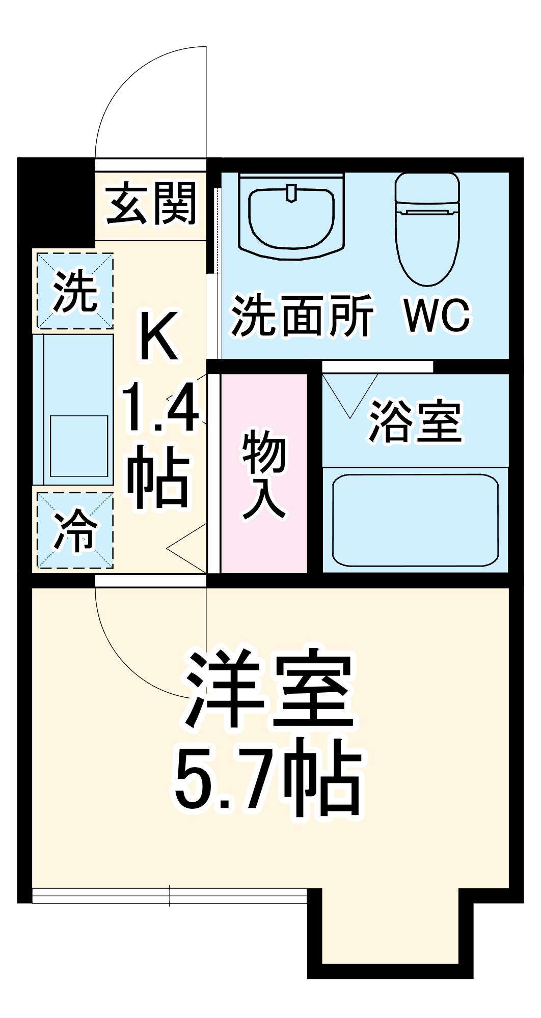 アットリラ南行徳(1K/1階)の間取り写真