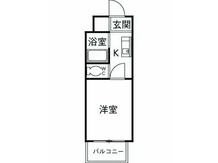 ラフォーレ泉(1K/4階)の間取り写真
