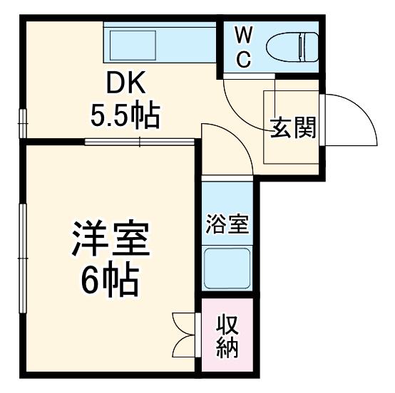 メゾンフェニックスⅡ(1DK/3階)の間取り写真