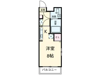 BONHEUR東中山(1K/3階)の間取り写真