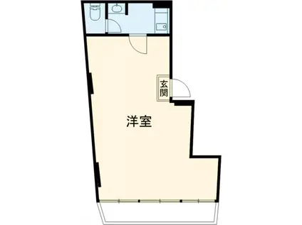 サンゼル田柄2(1K/-1階)の間取り写真