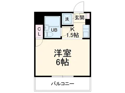 ユーコート武蔵小杉(ワンルーム/2階)の間取り写真