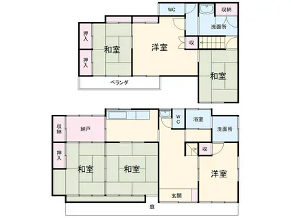 東北本線 栗橋駅 徒歩12分 2階建 築50年(6SK)の間取り写真