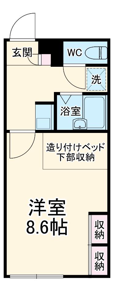 レオパレスブランドール(1K/2階)の間取り写真