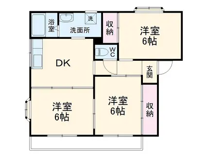 ピュアタウンA(3DK/2階)の間取り写真