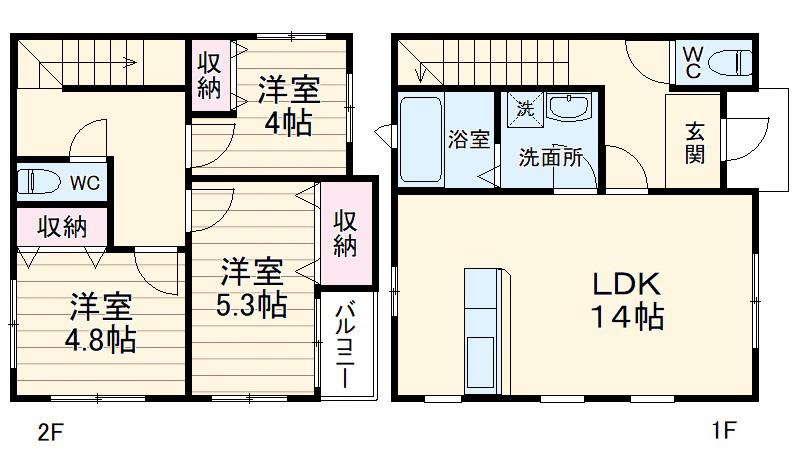 上越線 群馬総社駅 徒歩25分 2階建 築6年(3LDK)の間取り写真