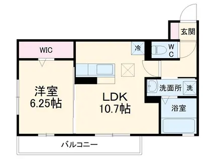 ミツハウスヘキサ(1LDK/3階)の間取り写真