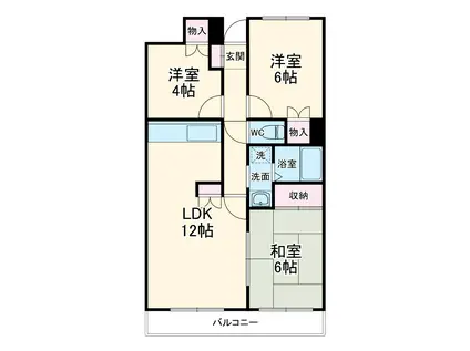 サントルヴィラージュ(2SLDK/3階)の間取り写真