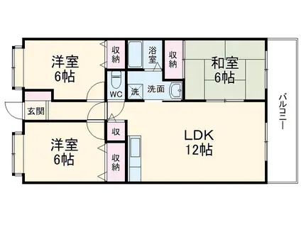 善幸コーポラス8号館(3LDK/4階)の間取り写真