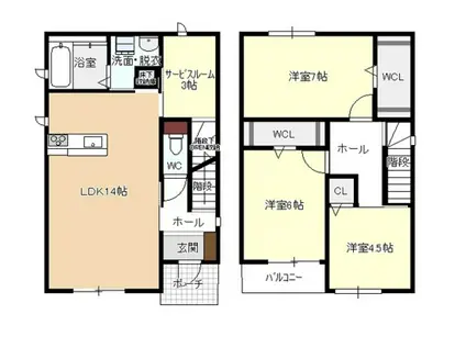 名鉄津島線 甚目寺駅 徒歩24分 2階建 築5年(3LDK)の間取り写真