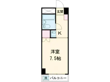 ベルゼ国分寺(ワンルーム/4階)の間取り写真