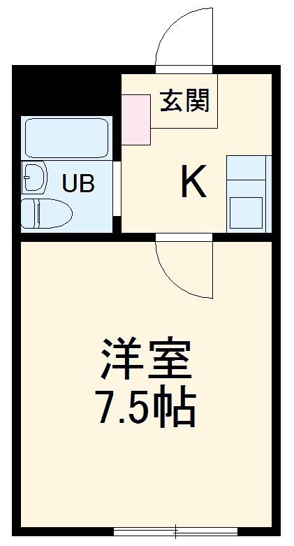 ポートアリス(1K/1階)の間取り写真