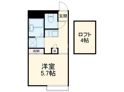 BLUE GARDEN(1K/2階)の間取り写真