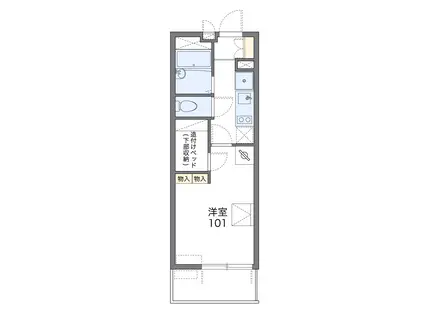 レオパレスクレールコート(1K/3階)の間取り写真