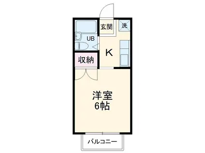 グリーンプラザB(1K/1階)の間取り写真