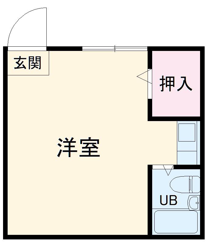 本田マンション1号棟(ワンルーム/4階)の間取り写真