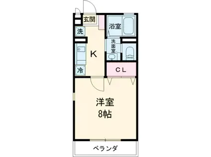 ロックコート(1K/2階)の間取り写真