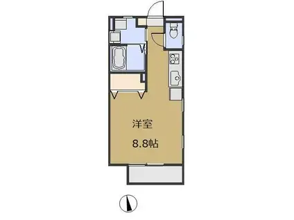 ディエンテ(1K/2階)の間取り写真