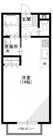 東武鉄道東上線 上福岡駅 徒歩10分 2階建 築18年(ワンルーム/1階)の間取り写真