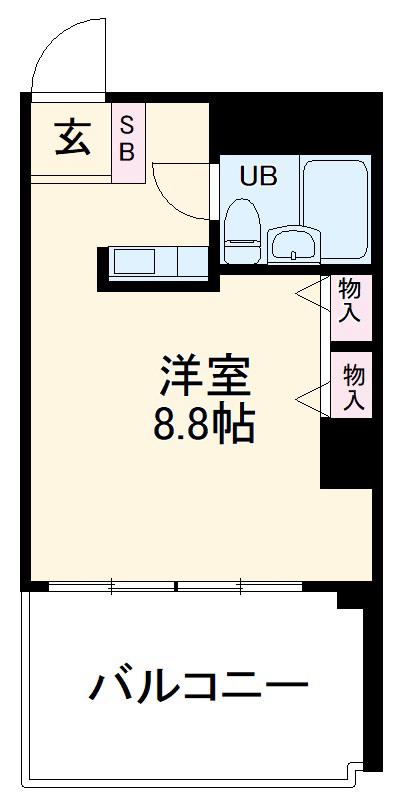 コスモ横浜鶴見(1K/2階)の間取り写真