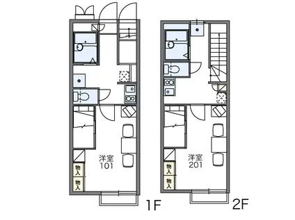 レオパレスカスカータ(1K/1階)の間取り写真