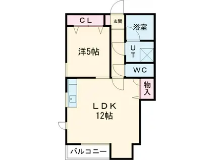 フォーナイン(1LDK/2階)の間取り写真