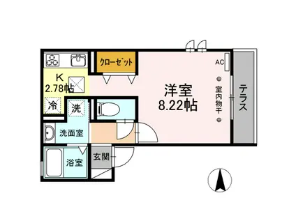 POLARIS(1K/1階)の間取り写真