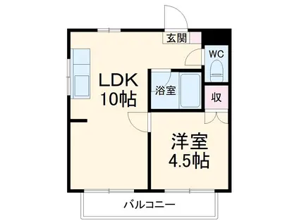 パステル日吉(1LDK/3階)の間取り写真