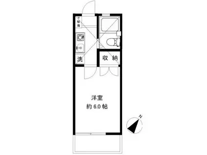 辻堂ニューエスタ21(1K/1階)の間取り写真