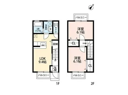 アムールgermer(2LDK)の間取り写真