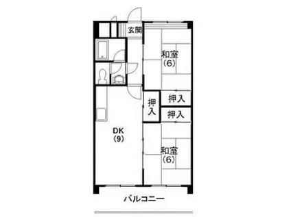 ファミール楊子(2LDK/2階)の間取り写真