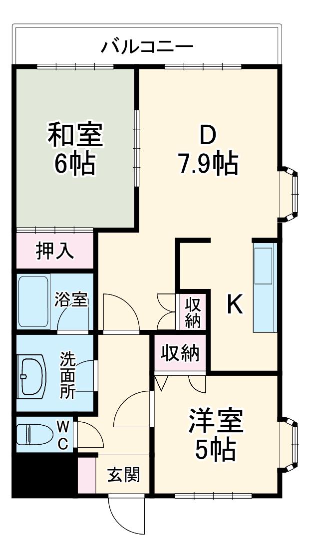 ソレイル梶ヶ谷2(2LDK/2階)の間取り写真