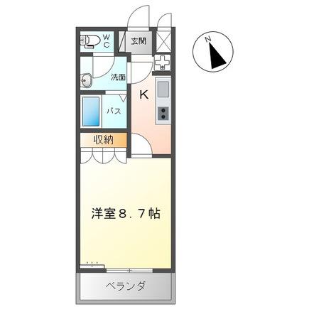 常磐線 水戸駅 バス乗車時間:20分 若宮1丁目バス停で下車 徒歩7分 2階建 築18年(1K/1階)の間取り写真
