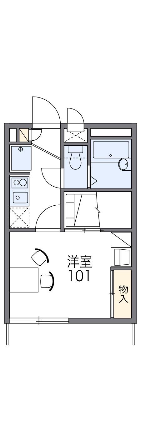 レオパレスオーチャード(1K/1階)の間取り写真